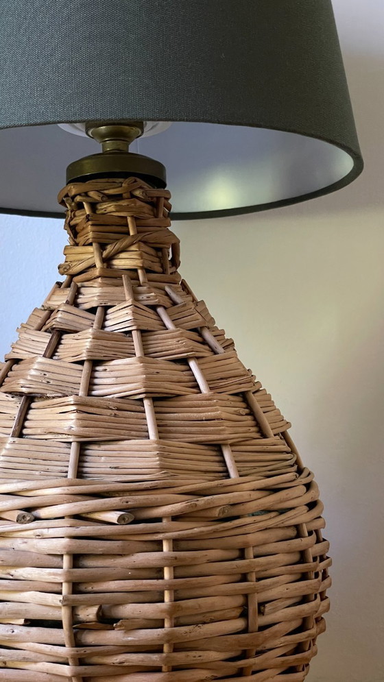 Image 1 of Dame Jeanne vintage rattan lamp