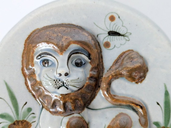 Image 1 of Keramische doos met deksel in Tonala-stijl uit de jaren 70: speels, gesigneerd aardewerk in volkskunststijl.