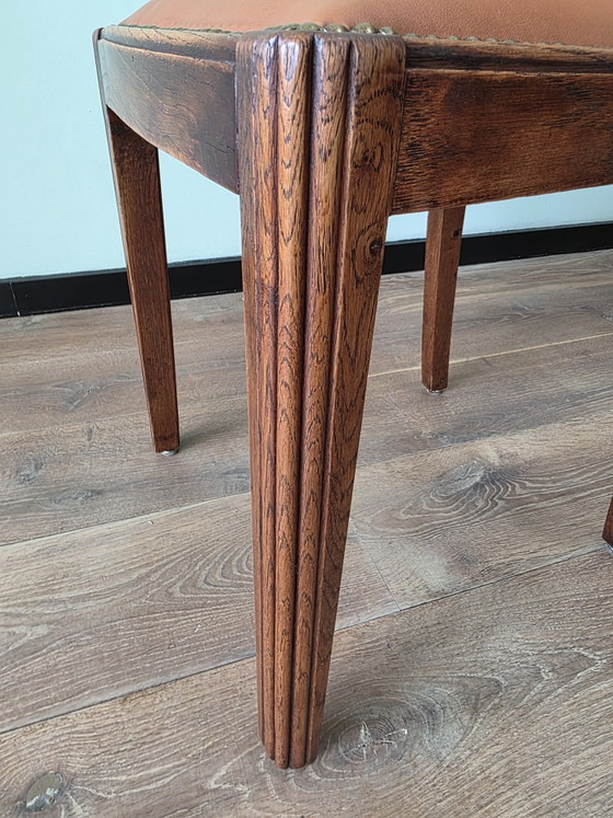 Image 1 of Set Van 6 Amsterdamse School Eetkamerstoelen | Jaren 20