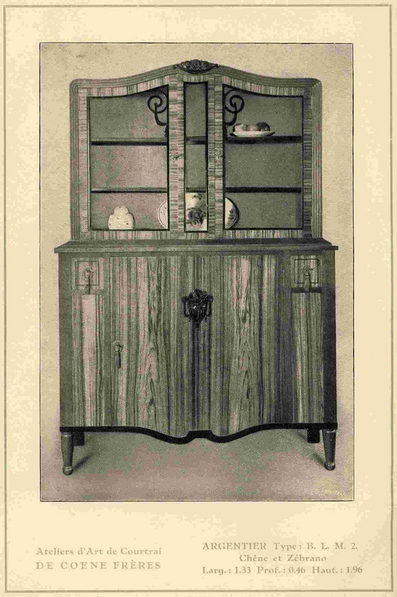 De Coene Frères – complete B.L.M. Zebrano dining room, Courtrai 1927 – De Coene Freres, Sideboard cabinet (photo 12 of 23)