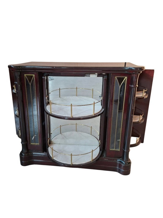 Image 1 of Zeldzame jaren '70 "MASTRO CAPPELLINI" mahoniehouten draaibare barkast