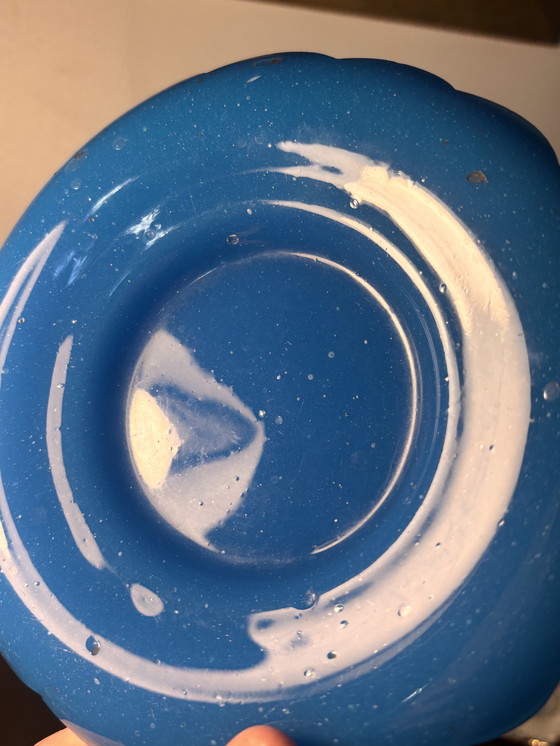 Image 1 of Blue flag carafe Opaline de Bercy