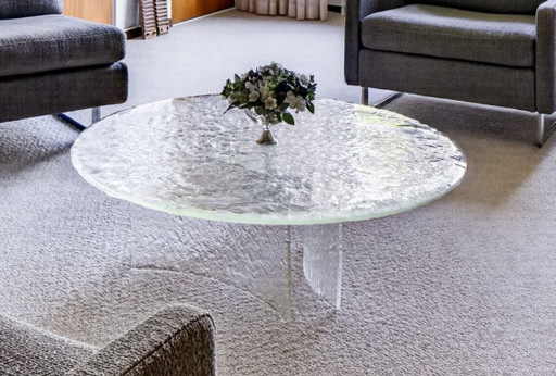 Mesa de centro redonda de cristal Van Tetterode.