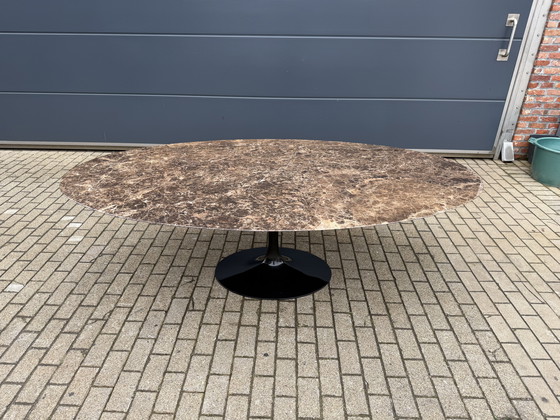 Image 1 of Original oval Knoll Tulip dining table (244x137cm) Emperador