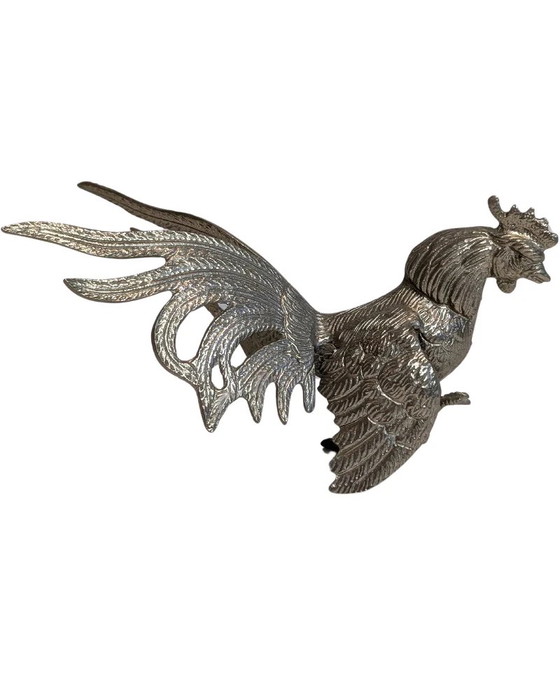 Set Thaise Metalen Hanen – Decoratieve Beeldhouwkunst (20e Eeuw) (photo 8 of 9)