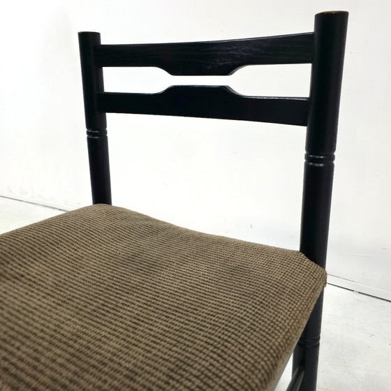 Image 1 of 6 sedie da pranzo de Coene in legno nero, vintage, Belgio anni '70