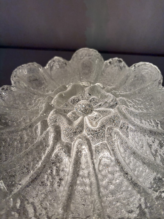 Image 1 of Vintage Ijsglas Plafonnière "Morgenstjerne" Iced Flower– West-Duitsland