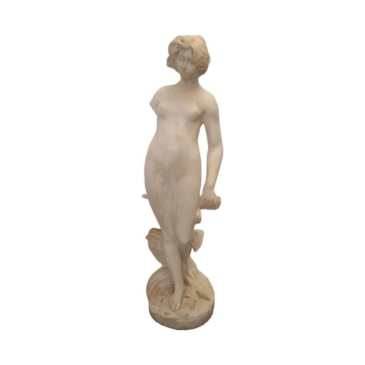 Italian alabaster statue of a nude woman, circa 1900