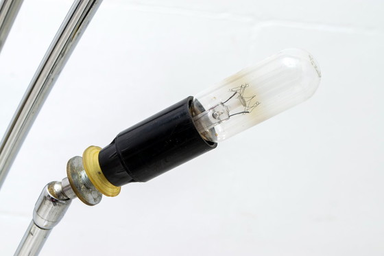 Image 1 of Midcentury Italian Arched Floor Lamp 5 Lights Chrome Metal and Lucite, 1960s