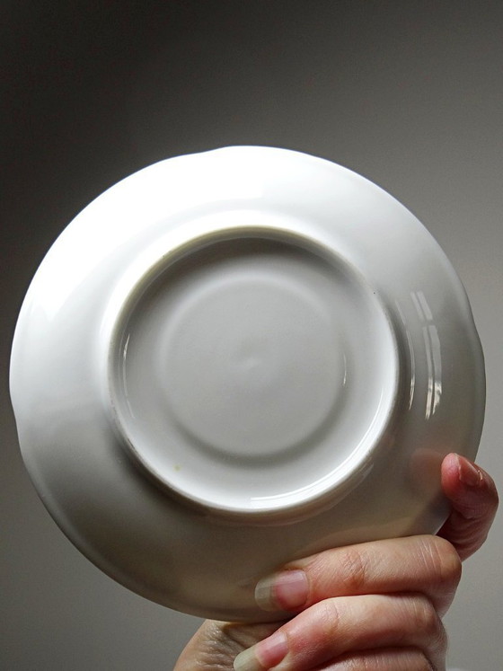 Image 1 of 5 two-handled cups/bowls, Limoges porcelain Bernardaud "Palm"