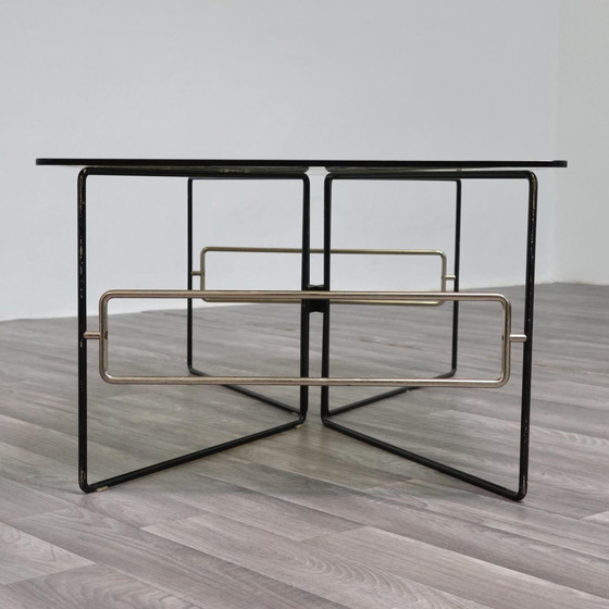 Image 1 of Low Coffee Table Geometric Design 1970s Vintage Modern