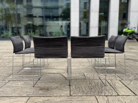 6x Jano chairs - Kazuhide Takahama - Simon Gavina – Dining chairs, Textile, Chrome (photo 9 of 17)