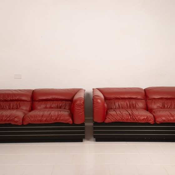 Giovanni Offredi pour Saporiti Italia Canapés en Cuir 1970 Italie – Aluminium, Leather (photo 9 of 28)