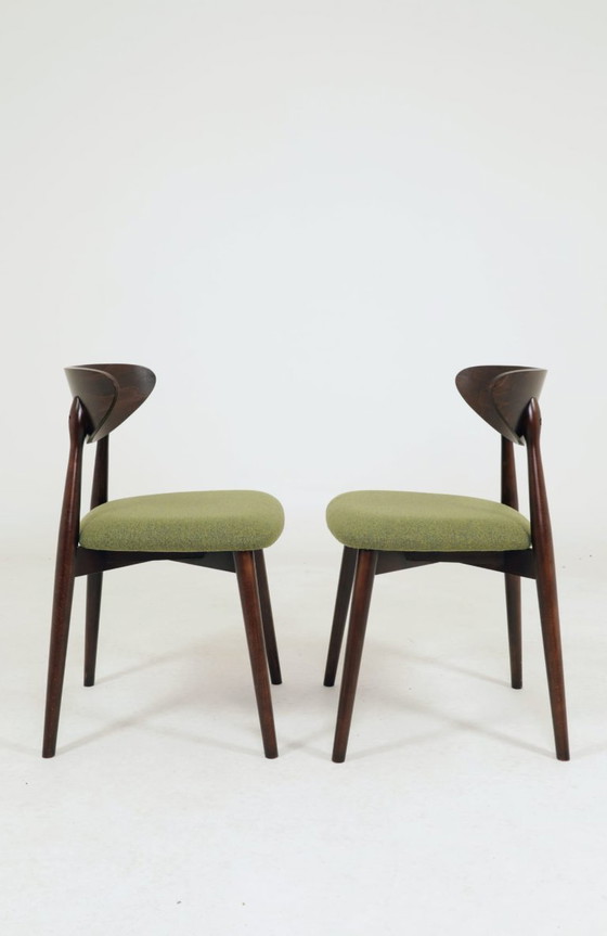 Image 1 of Sillas de comedor escandinavas de bouclé verde, juego de 6