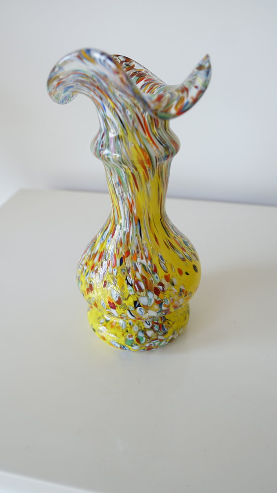 Image 1 of Vintage Murano Millefiori glass vase - Mouth blown - Italy
