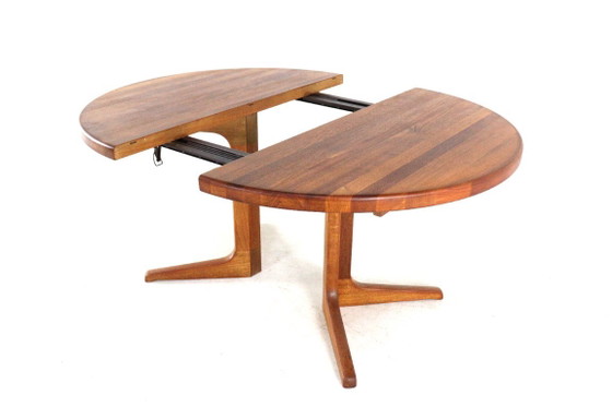 Round Danish 2x extendable solid teak dining table midcentury – Wood (photo 12 of 15)