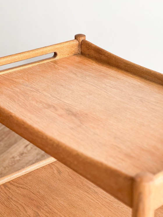 Image 1 of Scandinavian Oak Bar Trolley by Hans Wegner for Andreas Tuck, Mid Century