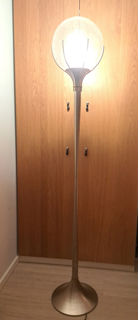 Image 1 of Lampada da terra in ottone e vetro di Angelo Brotto per Esperia, Italia, anni '60 | Design moderno di metà secolo