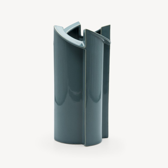 Image 1 of Jan van der Vaart pour Rosenthal Vase en porcelaine turquoise 1988