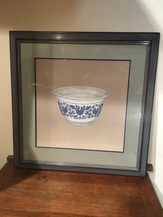 Ceramica Ming blu e bianca, dipinta a mano. – Dipinti e disegni, Carta (photo 7 of 7)