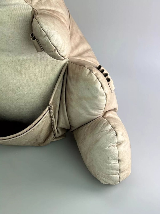 Image 1 of 60s 70s vintage leather kangaroo magazine rack Space Age