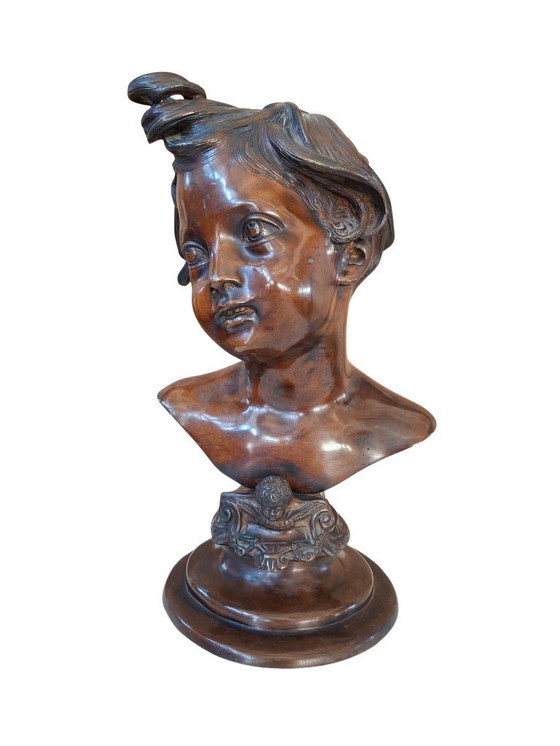 Image 1 of Prestigious Bronze Bust of Vincenzo Gemito "Alessandro" (Anastolè) 1890