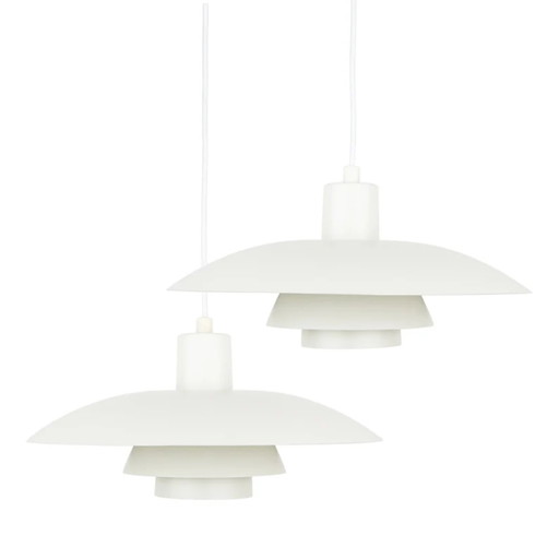Paar von 2 dänischen Vintage Pendelleuchten PH 4/3 von Poul Henningsen, Louis Poulsen, 1966 I