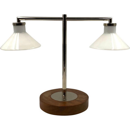 Lámpara de mesa vintage de madera, Europa, años 50