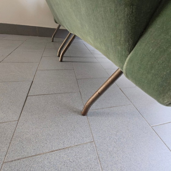 Image 1 of 1950s Vintage Two-Seat Velvet Sofa by Louis Paolozzi for ZOL 50s