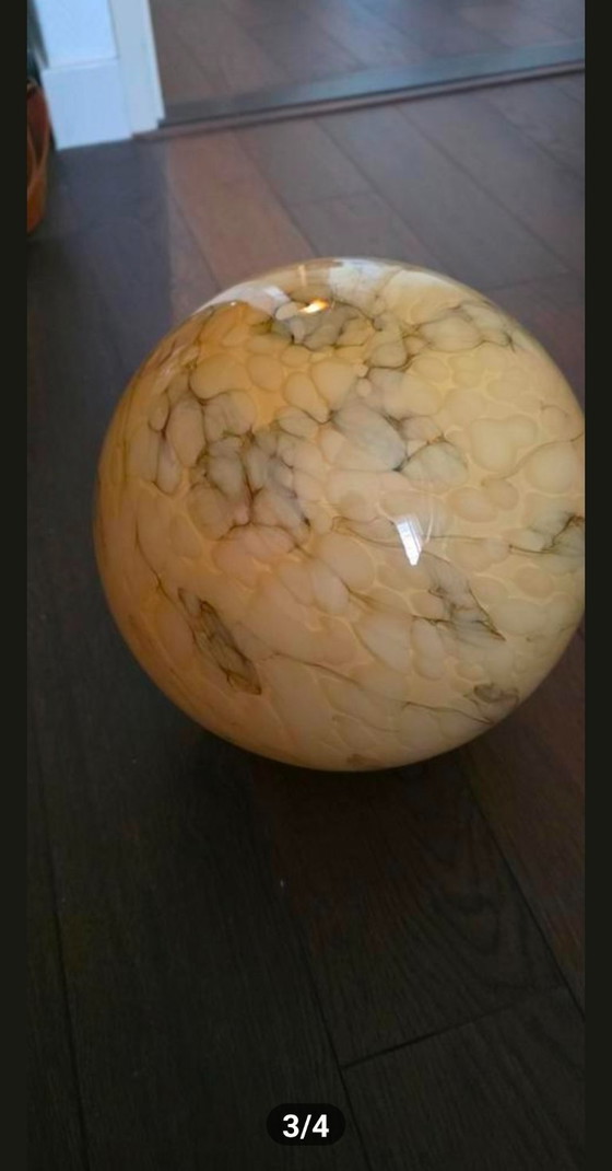 Image 1 of Art Deco Pendant Lamp with Marbled Opaline Glass