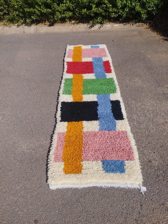 Alfombra de pasillo tradicional con estampado colorido, hecha a medida, 75/300 cm – Aime Té, Wool (photo 5 of 9)