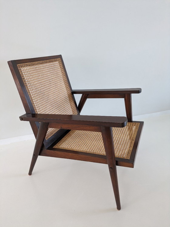 Image 1 of Handwoven vintage rattan lounge set, brand unknown, in excellent condition