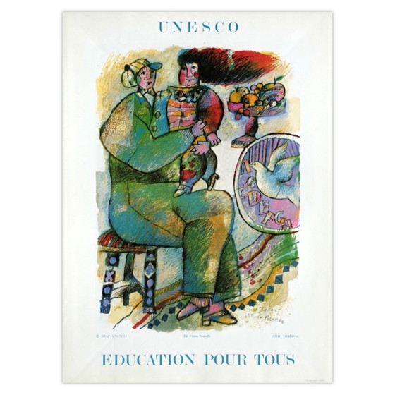 Image 1 of Théo TOBIASSE Expo – Unesco Education pour tous Poster 1986