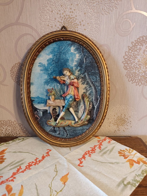 Tableau en relief 3D vintage Mid Century