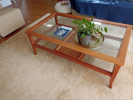 Beautiful vintage, sleek cherry wood coffee table