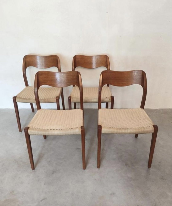 4 Sedie da pranzo danesi Modello No.71 - Niels O. Møller – Niels Otto Møller, Wood (photo 10 of 10)