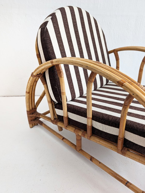 Rattan Pencil Reed Lounge Chair 1960s, Armchairs, Beige (photo 2 of 6)