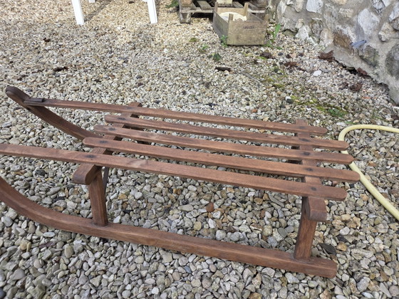 Image 1 of Trineo de madera antiguo (estilo trineo de Davos)