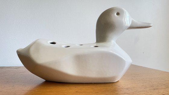 Image 1 of Keramische Bloemenprikker Eend Vaas 80s