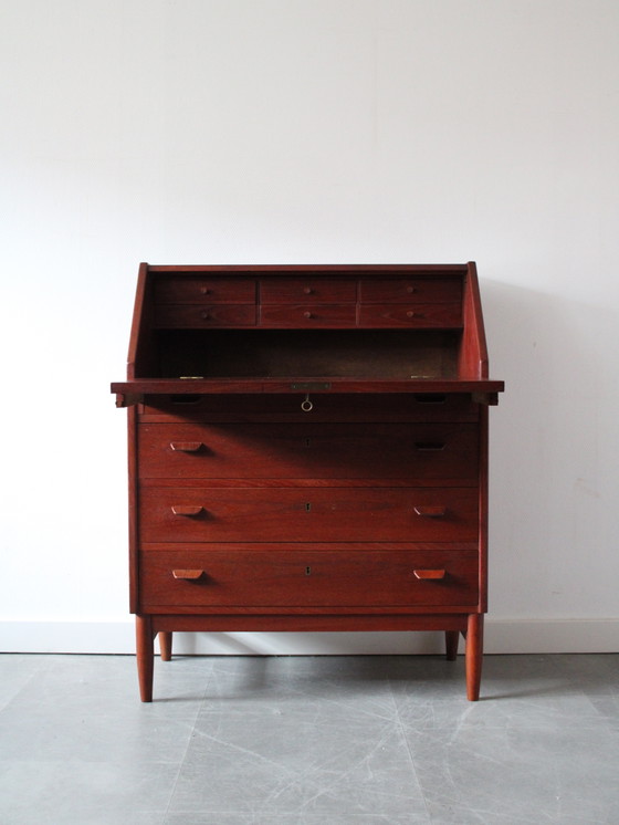 Vintage Deense secretaire in teak – Bureau, Wood (photo 2 of 13)