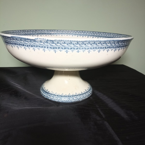 Antike Terre de Fer Obstschale auf Fuß – Jules Vieillard Bordeaux 'Florentin' – Geschirr, Ceramic (photo 3 of 5)