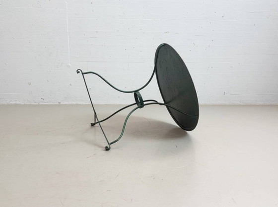 Image 1 of Green French gueridon metal garden table, 1950s