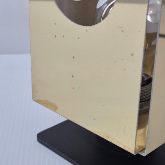 Image 1 of Vintage tafellamp uit de jaren 60 van verguld metaal, jaren 60 Space Age, jaren 60