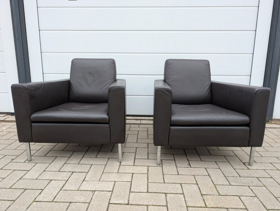 Image 1 of 2x De Sede DS-4 Design Armchair Dark Brown Leather 