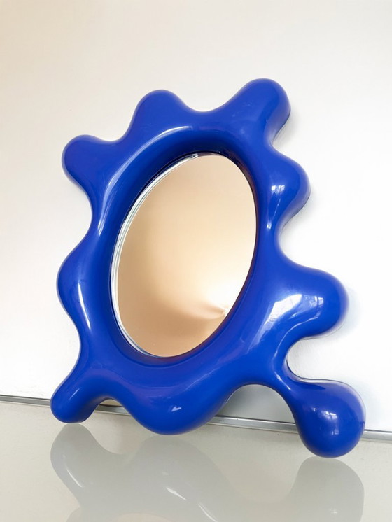 Image 1 of Vintage IKEA blauwe Tunga wandspiegel (1996)