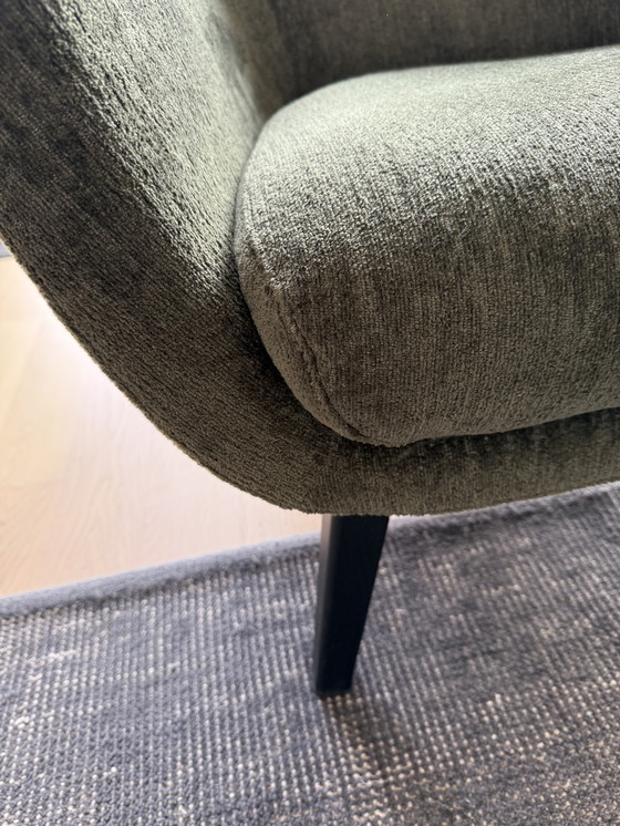 Image 1 of Montis, silla Enzo en tela bouclé/esponjosa verde musgo