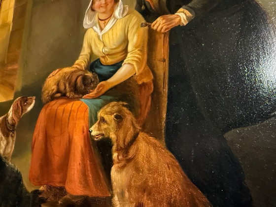 Image 1 of Zacharia Noterman (1823 - 1890) - dipinto ad olio del XIX secolo