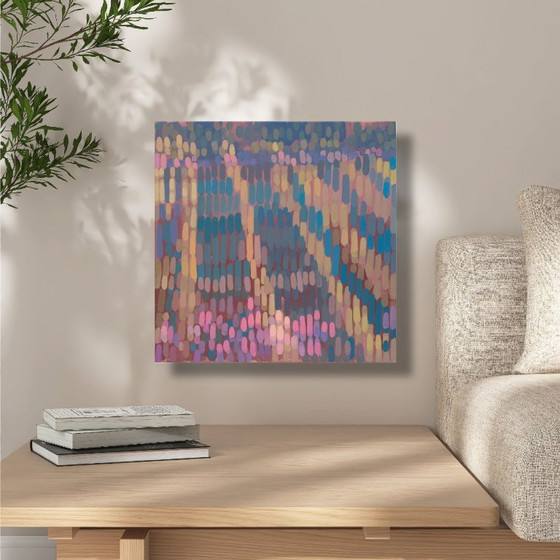 Image 1 of Painting of tree shadows, hand-painted unique piece, nature, landscape painting, acrylic painting 40x40cm