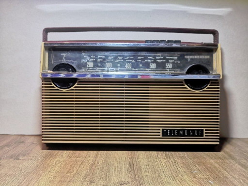 Rare Vintage Wooden Radio Telemonde / 1960s