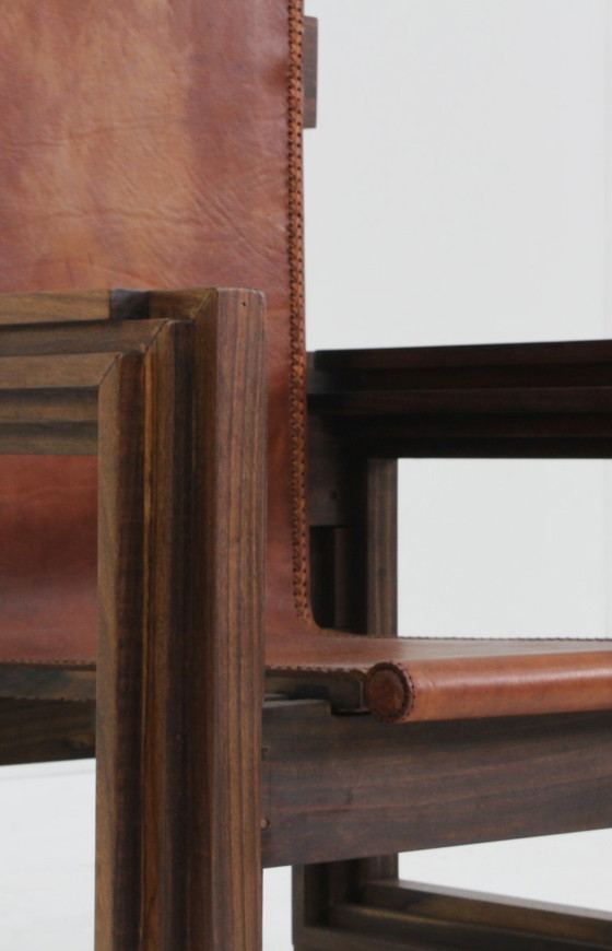 Image 1 of Vintage sculpturale leren fauteuil van Anacleto Spazzapan, Italië jaren 70